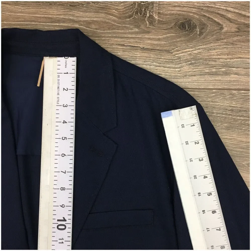 HUSH PUPPIES‎ Mens Blazer Sport Coat Casual Jacket Size 42R Blue Cotton Suit